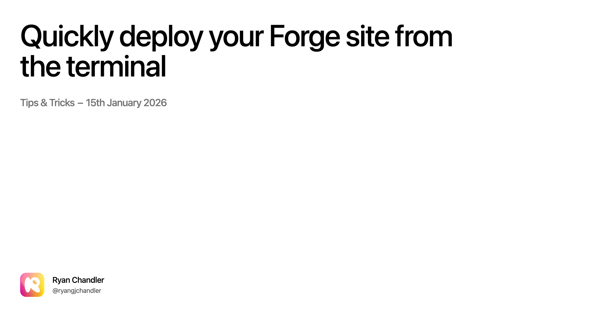 Quickly deploy your Forge site from the terminal
